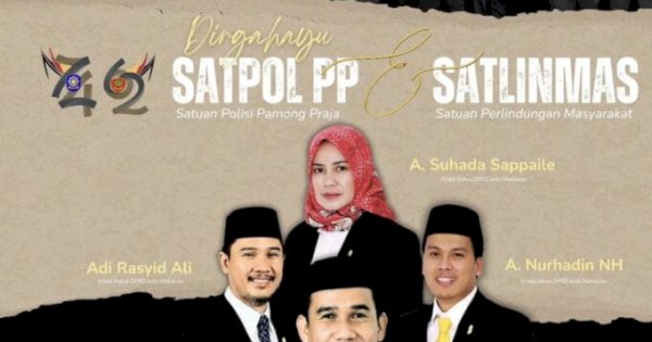 Pimpinan DPRD Makassar Sampaikan Apresiasi pada HUT Ke-74 Satpol PP dan HUT Ke-62 Satlinmas