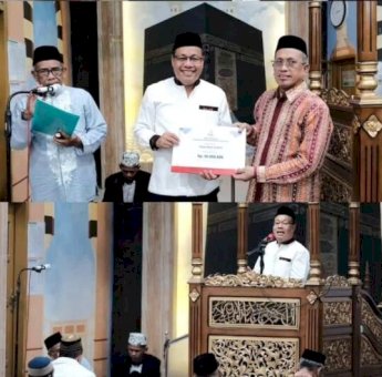 Dukung Program Keagamaan, H Dahyal Salurkan Dana Hibah Pemkot Makassar di Masjid Besar Al Amin