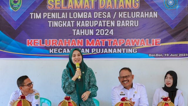 Hadiri Penilaian Lomba Desa/Kelurahan di Pujananting Barru, Dokter Ulfah: Terobosan dan Inovasi Sangat Penting!