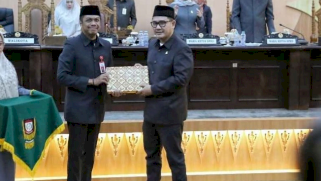 PJ Sekda Kota Makassar Firman Paggara saat Penyampaian pertanggungjawaban realisasi APBD 2023