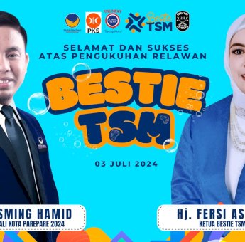 Siap Berkonstribusi untuk Pemenangan Tasming Hamid di Pilkada Parepare, Ribuan Bestie TSM Akan Dikukuhkan