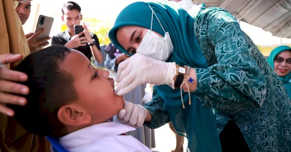 Hadiri Pencanangan Pekan Imunisasi Nasional, Dokter Ulfah Nurul Dorong Masyarakat Agar Anak Anak Imunisasi Polio