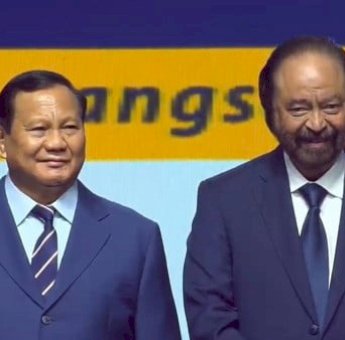 Hadiri Puncak Kongres NasDem, Prabowo: Ayo Kita Bersatu Bekerjasama