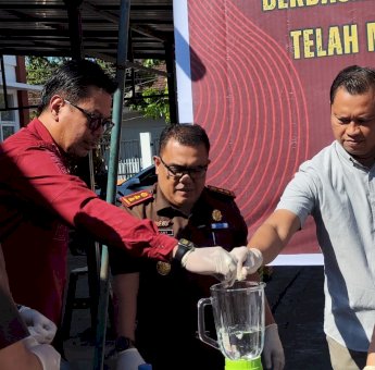 Karutan Barru Hadiri Pemusnahan Barang Bukti di Kejaksaan Negeri Barru