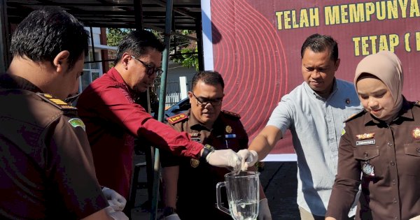 Karutan Barru Hadiri Pemusnahan Barang Bukti di Kejaksaan Negeri Barru