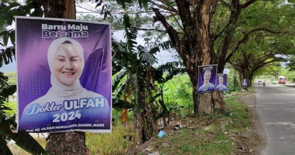 Baliho Politik: Barru Maju Bersama Dokter Ulfah 2024