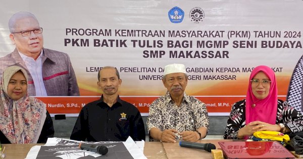 Gandeng MGMP Seni Budaya SMP Se-Makassar, Dosen FSD UNM Latih Guru Teknik Batik Tulis