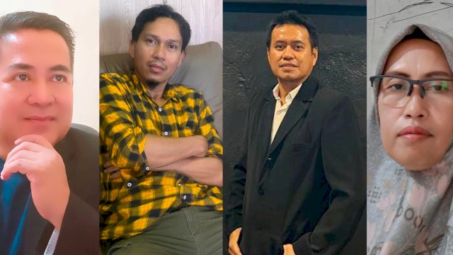 kolase dari kiri ke kanan, Ibrahim, Angga Larangga, H. Mukhsin, Hasnawati.