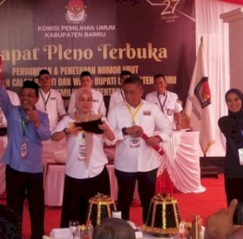 Inilah Nomor Urut Calon Bupati dan Wakil Bupati Barru