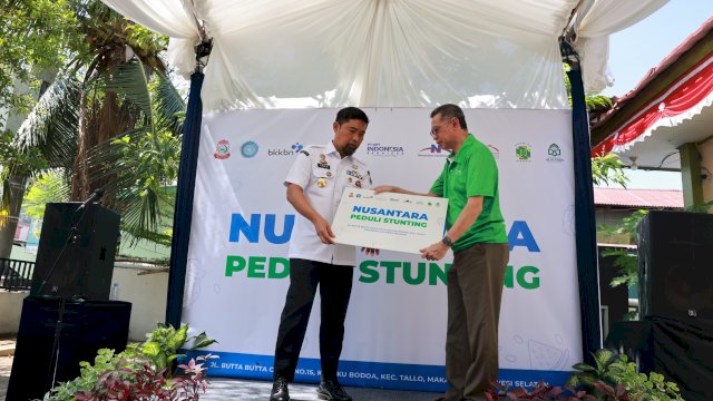 Pjs Wali Kota Arwin Azis Resmikan Program CSR Nusantara Peduli Stunting di Puskesmas Kaluku Bodoa.