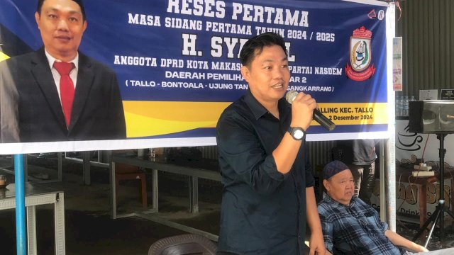 Legislator NasDem H.Syaiful saat reses di Jalan Rappokalling.