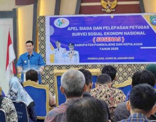 Dilepas Bupati Yusran Lalogau, BPS Pangkep Libatkan 50 Surveyor pada Susenas 2025