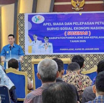 Dilepas Bupati Yusran Lalogau, BPS Pangkep Libatkan 50 Surveyor pada Susenas 2025