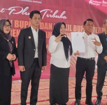 Syaharuddin Alrif-Nurkana&rsquo;ah Resmi Ditetapkan Jadi Bupati dan Wakil Bupati Sidrap Terpilih Periode 2024-2029