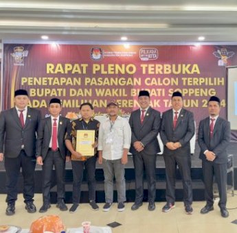 Tok! KPU Soppeng Tetapkan Suwardi-Selle Sebagai Bupati dan Wakil Bupati Terpilih 2024-2029