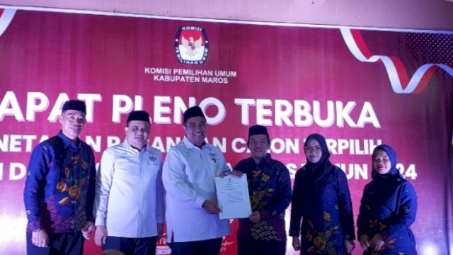 Pasangan Chaidir Syam-Moetazim Ditetapkan jadi Pemenang di Pilbup Maros.