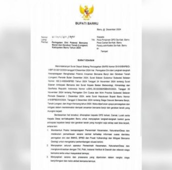 Siaga Darurat Bencana, Bupati Barru Keluarkan Surat Edaran