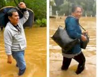 Bupati Tana Toraja Terpilih Zadrak Tombeg Terobos Banjir, Bawa Tas hingga Koper Menuju Bandara Demi Hadiri Pelantikan di Jakarta