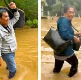 Bupati Tana Toraja Terpilih Zadrak Tombeg Terobos Banjir, Bawa Tas hingga Koper Menuju Bandara Demi Hadiri Pelantikan di Jakarta