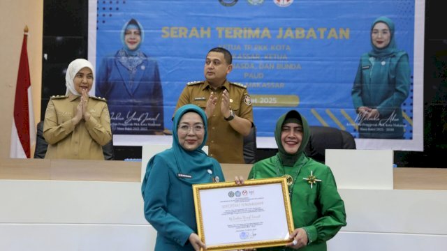 Melinda Aksa Resmi Jabat Ketua TP PKK Makassar Usai Sertijab dari Indira Yusuf Ismail.