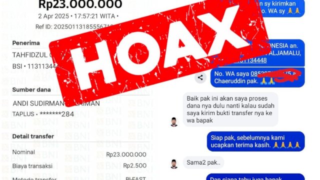 Hati-Hati! Penipuan Berkedok Donasi Catut Nama Gubernur Sulsel Andi Sudirman Sulaiman