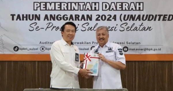 Bupati Pinrang Serahkan LKPD Unaudited TA 2025 ke BPK RI Sulsel