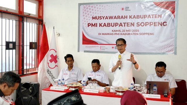 Wabup Selle KS Dalle Terpilih Sebagai Ketua PMI Kabupaten Soppeng Periode 2025-2030.