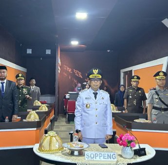 Bupati Soppeng Ikuti Upacara Hari Otonomi Daerah Bersama Wamendagri dan Gubernur Se-Indonesia
