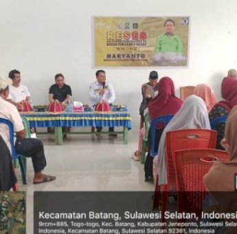 Anggota DPRD Jeneponto Haryanto Serap Aspirasi Masyarakat Kelurahan Togo-Togo