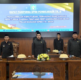 DPRD Soppeng Resmi Setujui Ranperda Pertanggungjawaban Pelaksanaan APBD TA 2024
