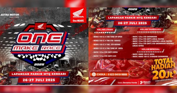 Saksikan Kejuaraan “One Make Race 2025” di Kendari, Puluhan Pembalap Siap Adu Cepat