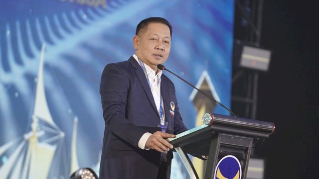 Ketua Panitia Rakernas NasDem sekaligus Ketua DPW NasDem Sulsel, Rusdi Masse.