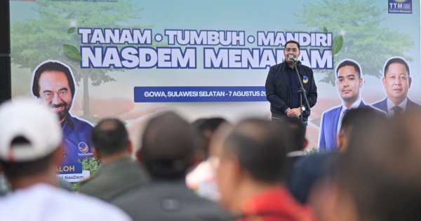 Rangkaian Rakernas, Pengurus DPP dan DPW Nasdem Sulsel Lakukan Penanaman Pohon di Gowa