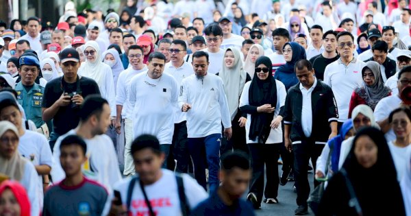 Andi Sudirman, Fatmawati Rusdi dan Appi Jalan Sehat Bersama di Anti Mager Peringatan 356 Tahun Sulsel