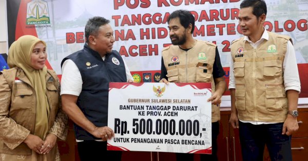 Pemprov Sulsel Hadiri Rapat Evaluasi Penanggulangan Bencana Aceh dan Serahkan Bantuan Senilai Rp500 Juta