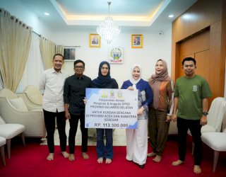 Pemprov Sulsel Terima Donasi DPRD, Wagub Fatmawati Ajak Masyarakat Salurkan Bantuan Melalui Posko BPBD